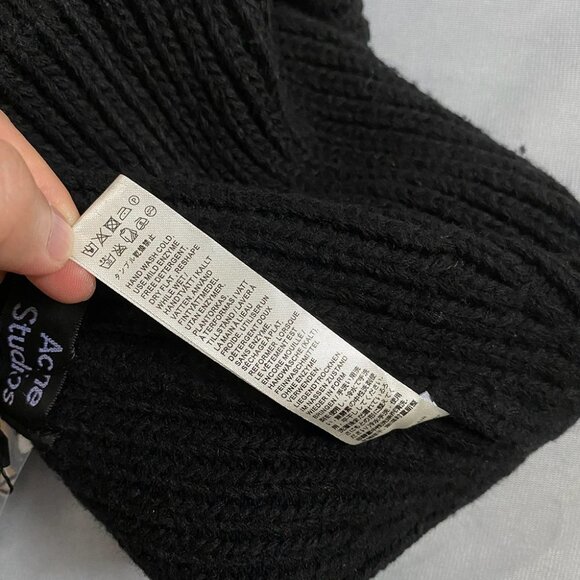 Black Unisex Acne Studios Knit Wool Hat